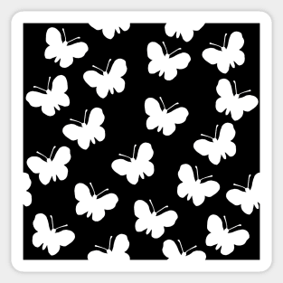 Black and white butterfly print Sticker